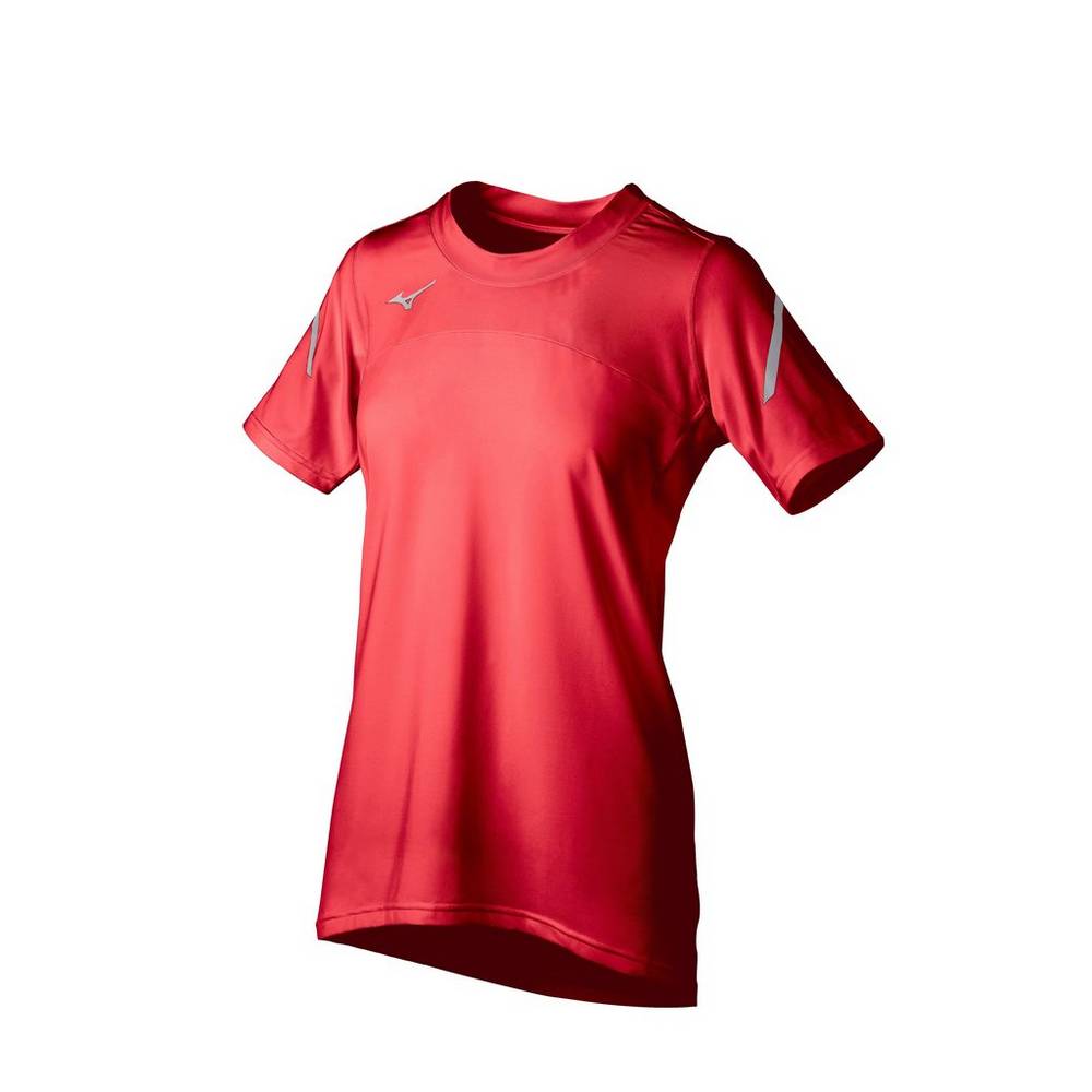 Maglia Mizuno Techno VII Short Sleeve Donna - Rosse - 89572-TGRX